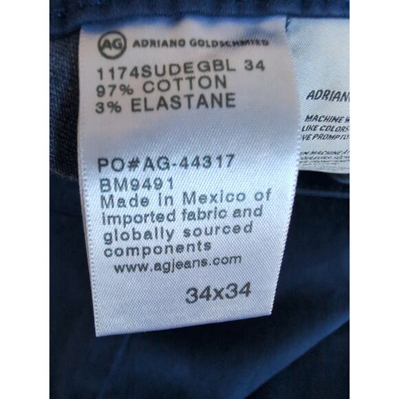 AG Graduate SUD Jean Men 34 (35x29)* Tailored Leg Sueded Stretch Sateen Blue - Picture 6 of 11